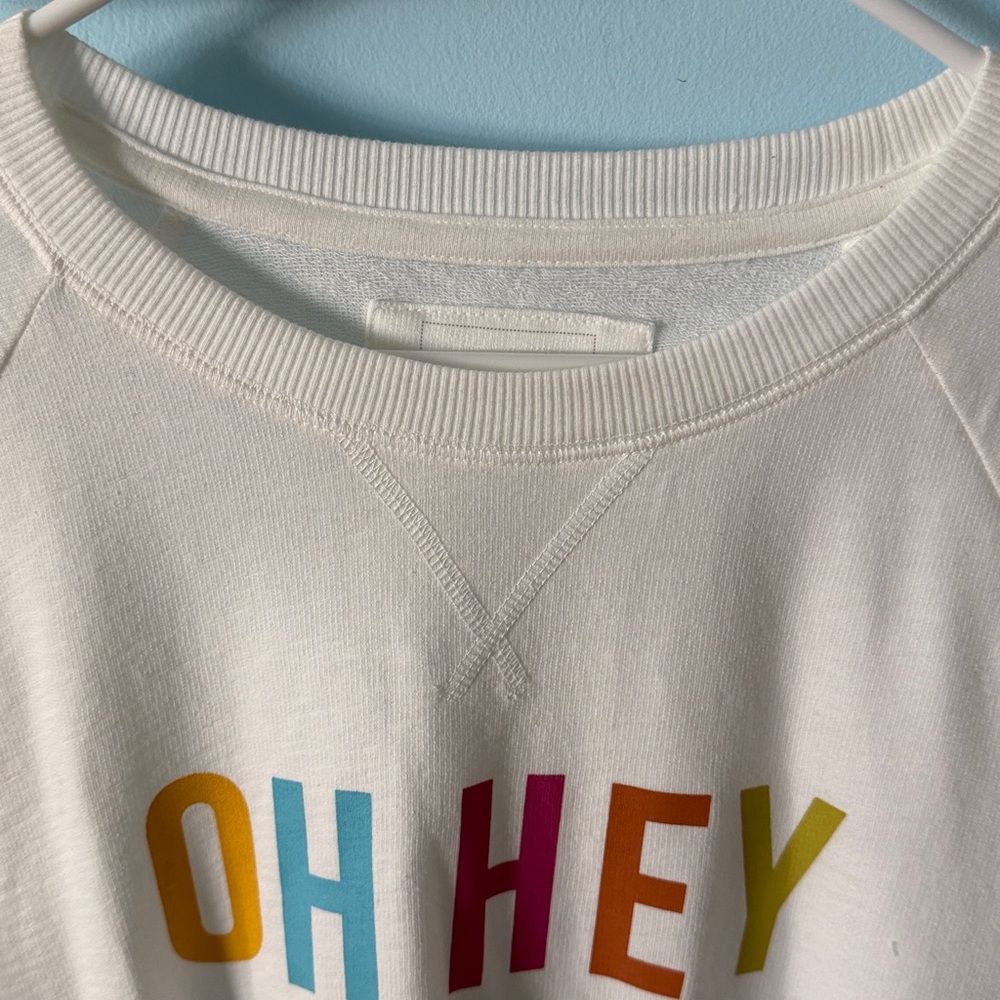 White 'OH HEY VACAY'  Sweatshirt L - Picture 6 of 8
